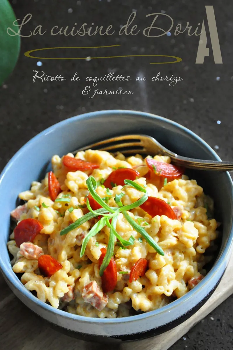 Risotto de coquillettes complètes au chorizo & parmesan