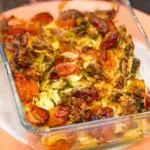 Gratin de courgettes, tomates cerises et feta