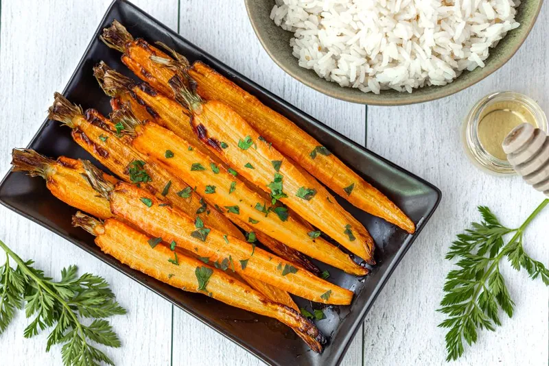 Carottes rôties au miel à l'air fryer