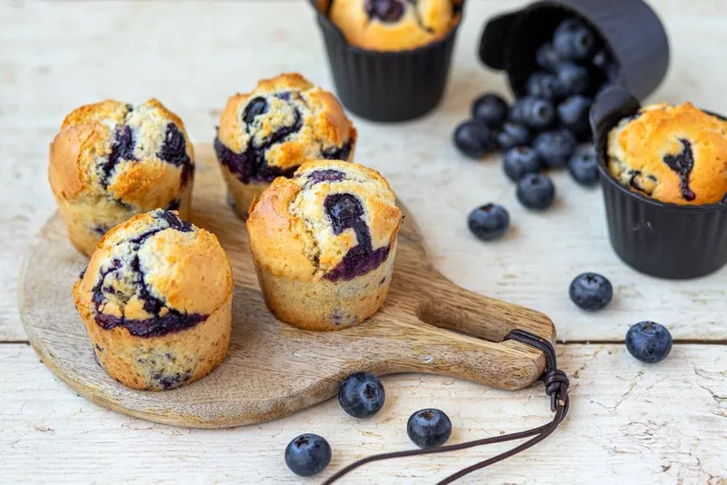 Muffins aux myrtilles à l'air fryer