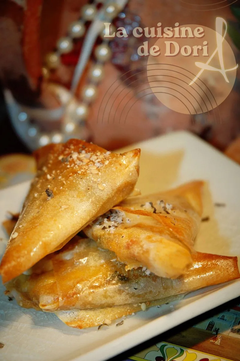 Samoussas au caviar d'aubergine et Jambon de Bayonne
