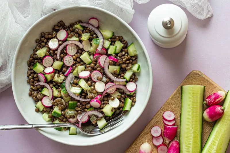 Salade de lentilles aux crudités