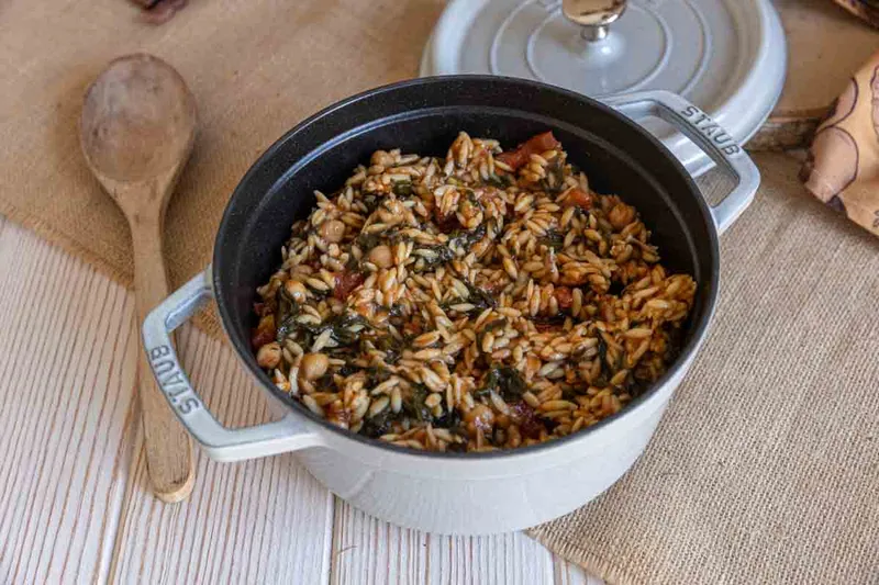 Orzo aux épinards & pois chiche