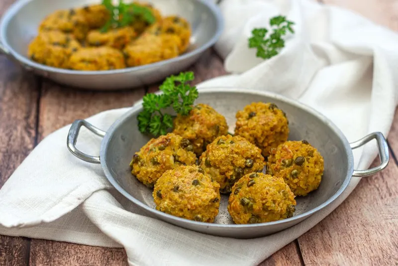 Croquettes de boulgour aux petits pois
