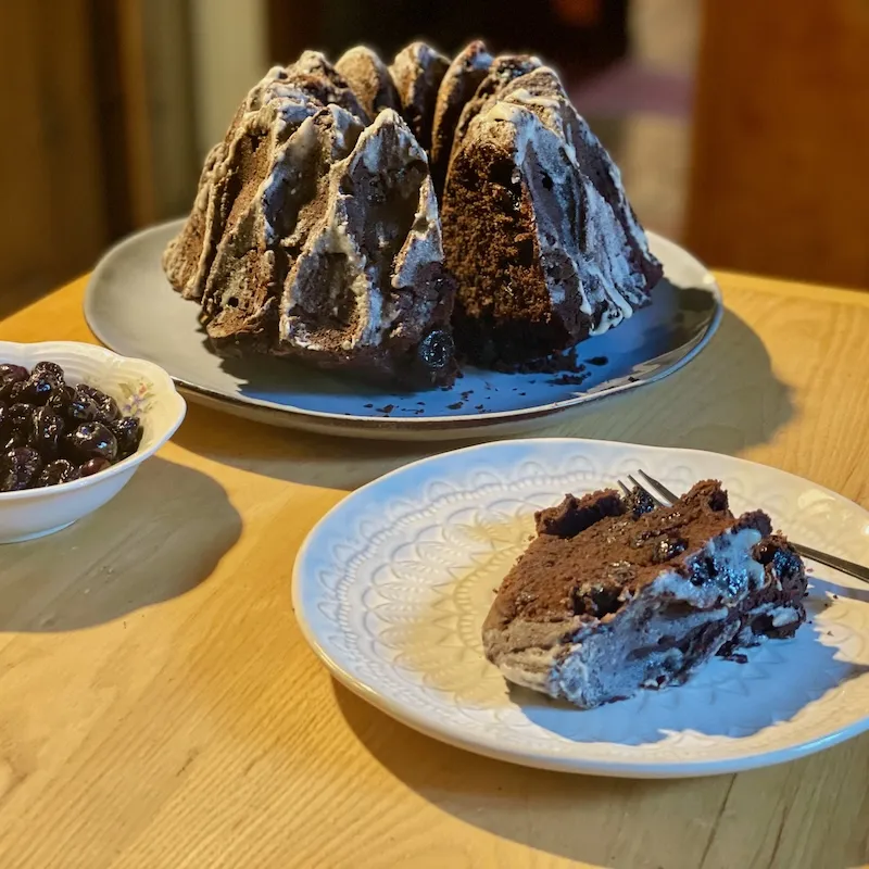Bundt cake aux fruits fermentés et chocolat