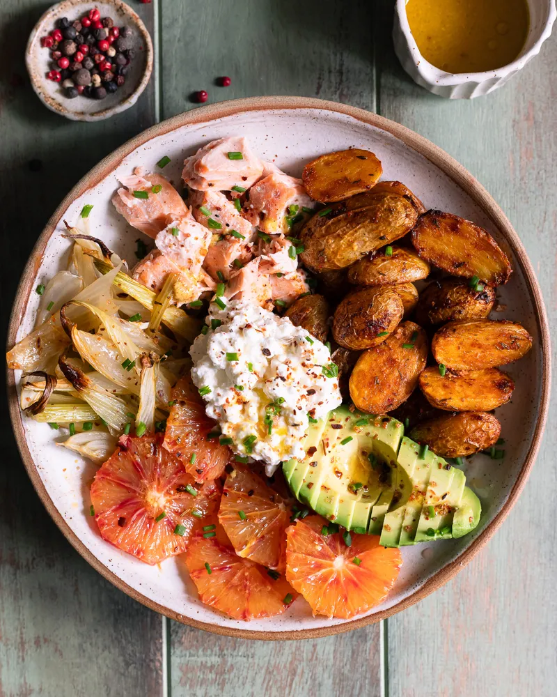 Bol au saumon, fenouil et pommes de terre