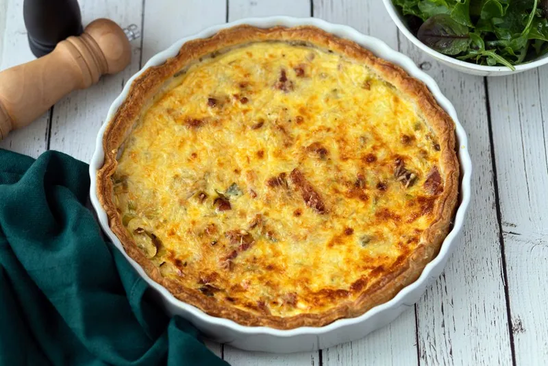 Quiche aux poireaux et lardons
