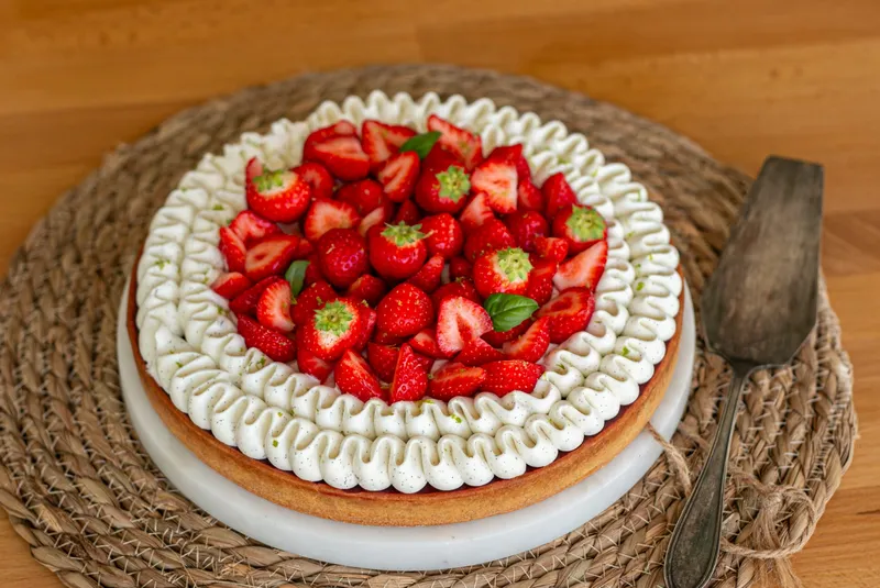 Tarte aux fraises et chantilly vanille