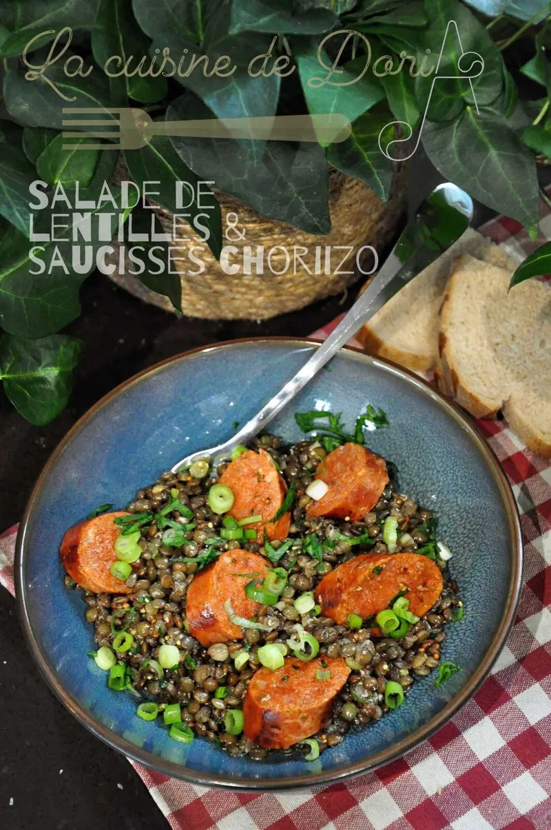 Salade de lentilles & saucisses Chorizo