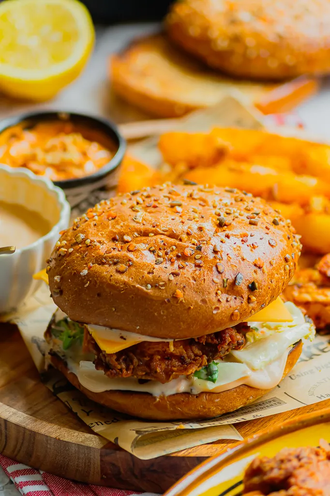 Crispy Burger au poulet pané maison