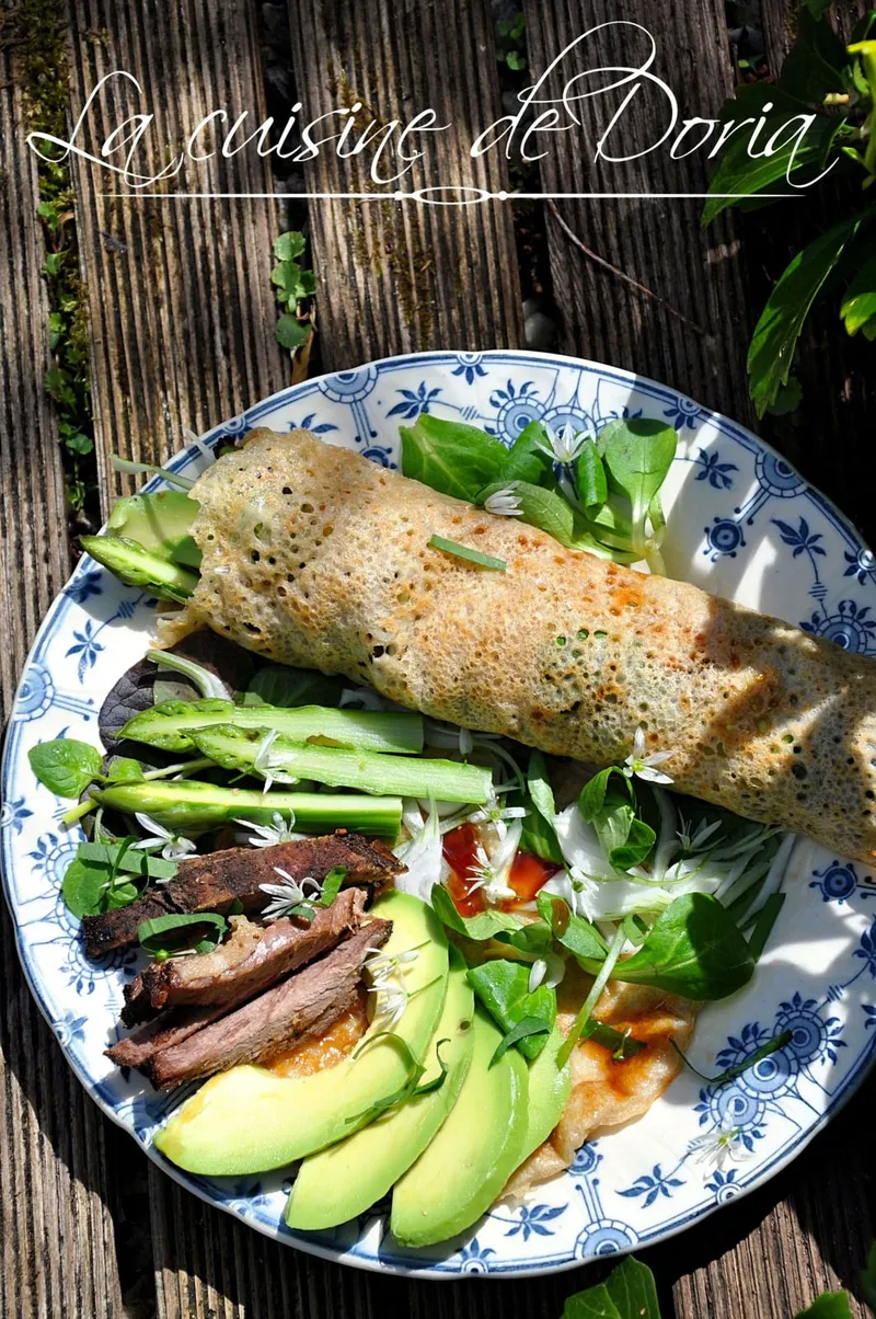 Crêpes garnies au canard croustillant aux épices