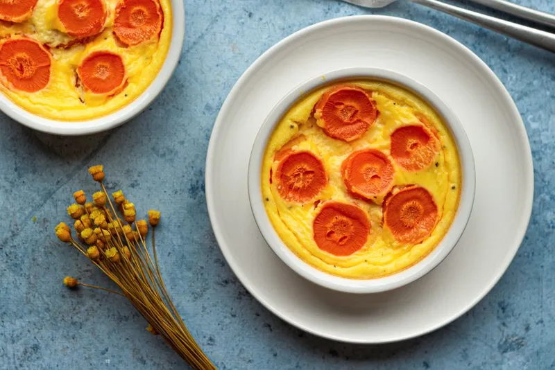 Clafoutis salé au chèvre et carotte