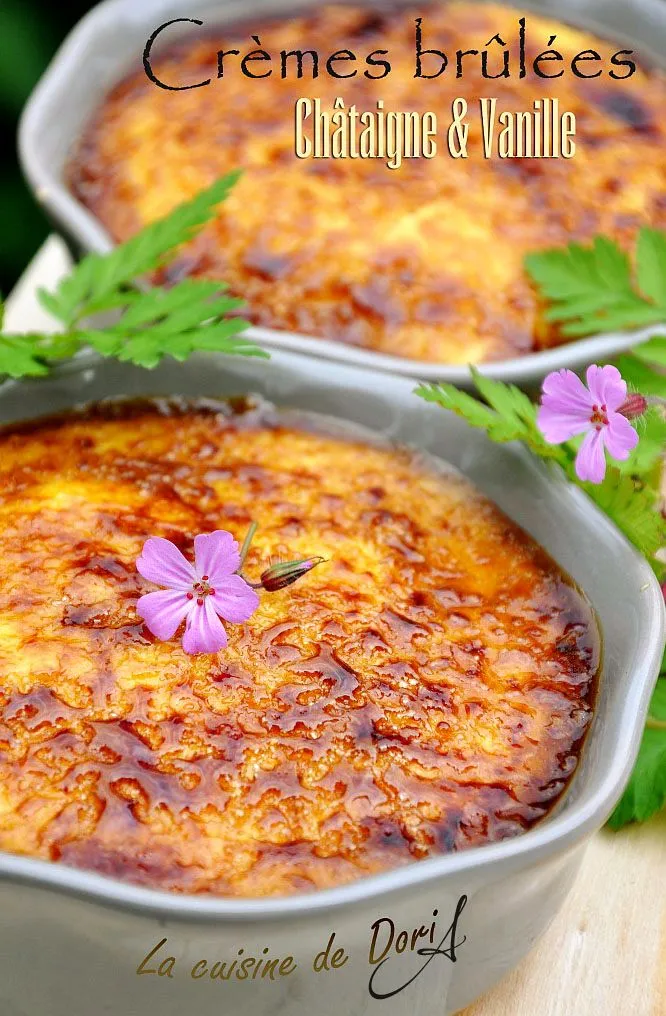 Crèmes brûlées à la châtaigne & vanille