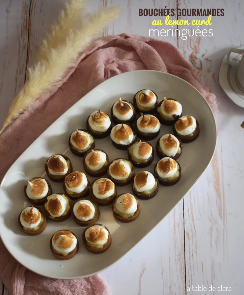 Bouchées gourmandes au lemon curd meringuées