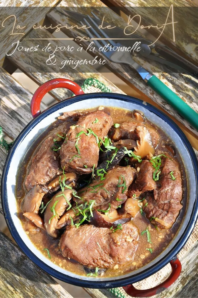 Joues de porc à la citronnelle & gingembre