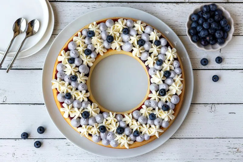 Gâteau couronne myrtilles et vanille