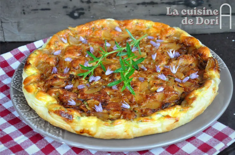 Quiche à l'ail frais caramélisé