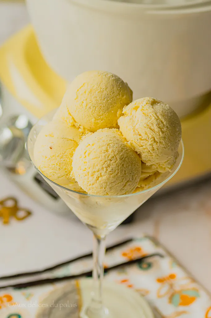 Glace à la vanille maison à la sorbetière