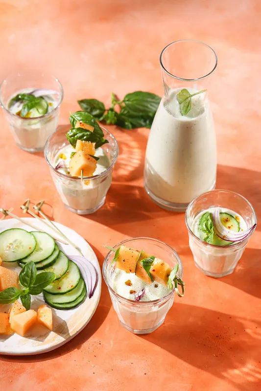 Gaspacho de concombre au melon