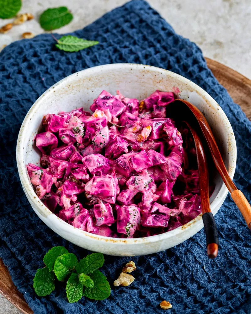 Salade betterave noix et yaourt facile