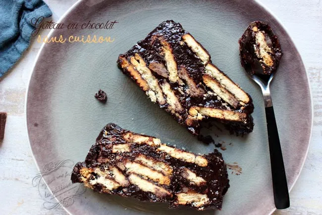 Gâteau au chocolat sans cuisson { facile et rapide ! }