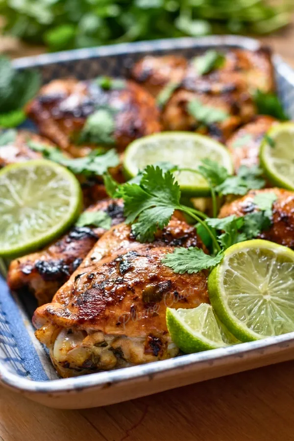 Poulet croustillant au citron vert et coriandre
