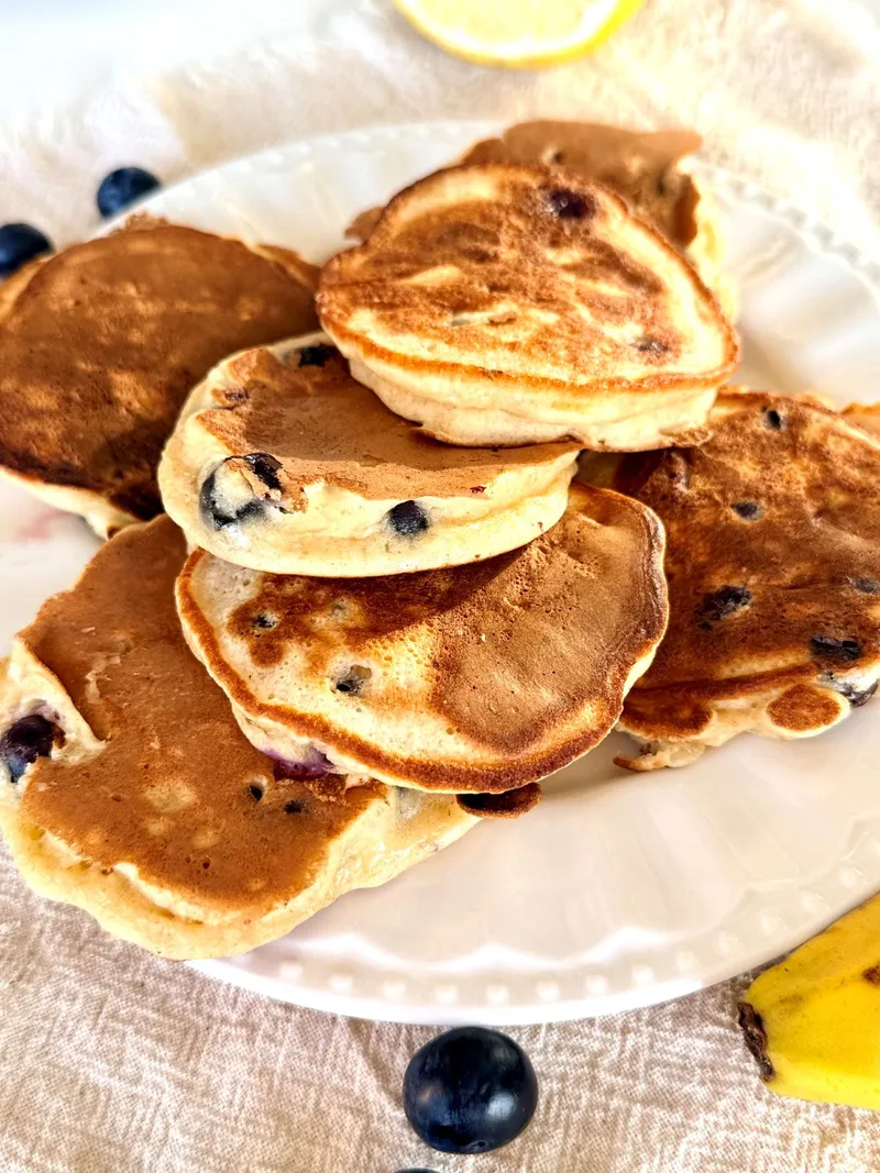 Pancakes banane myrtilles healthy