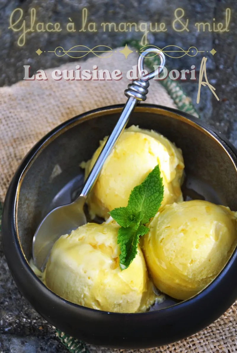 Glace maison à la mangue & miel