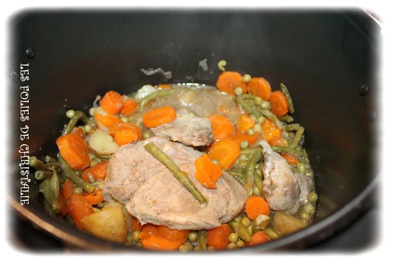 Côtes de porc et ses petits légumes au Cookéo