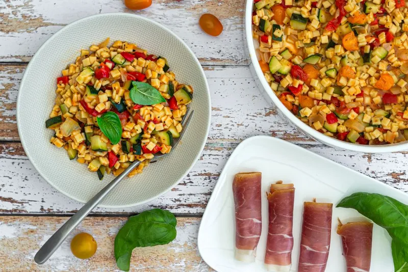 Crozets façon risotto aux légumes d'été
