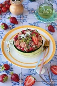 Tartare saumon fraises basilic