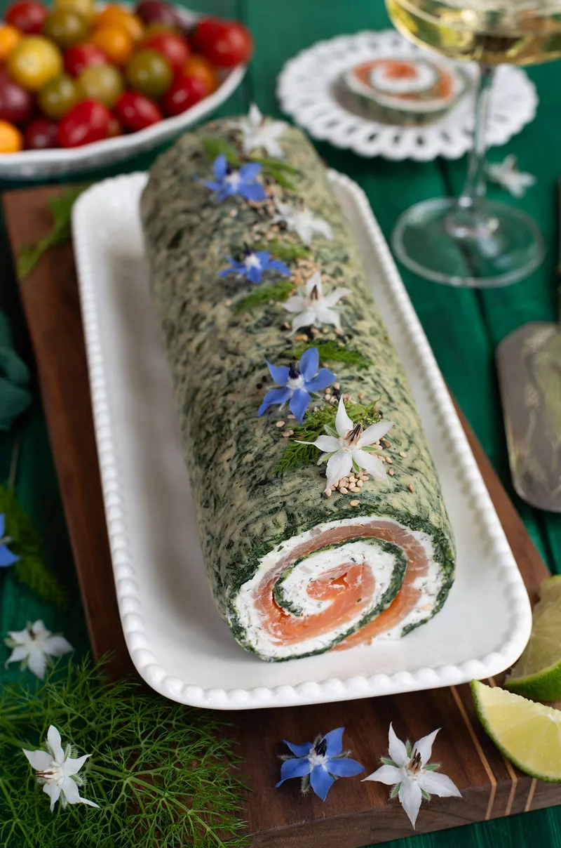Roulé truite fumée et fromage de chèvre