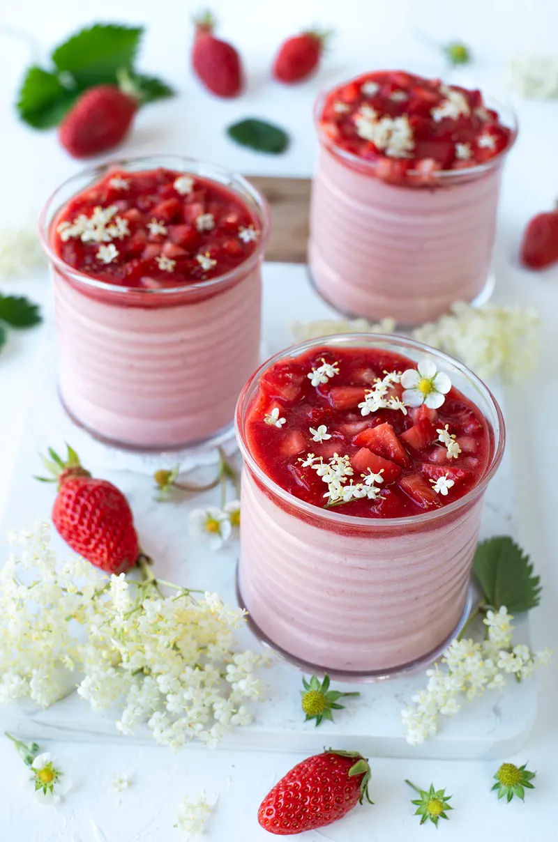 Mousse aux fraises et au sureau