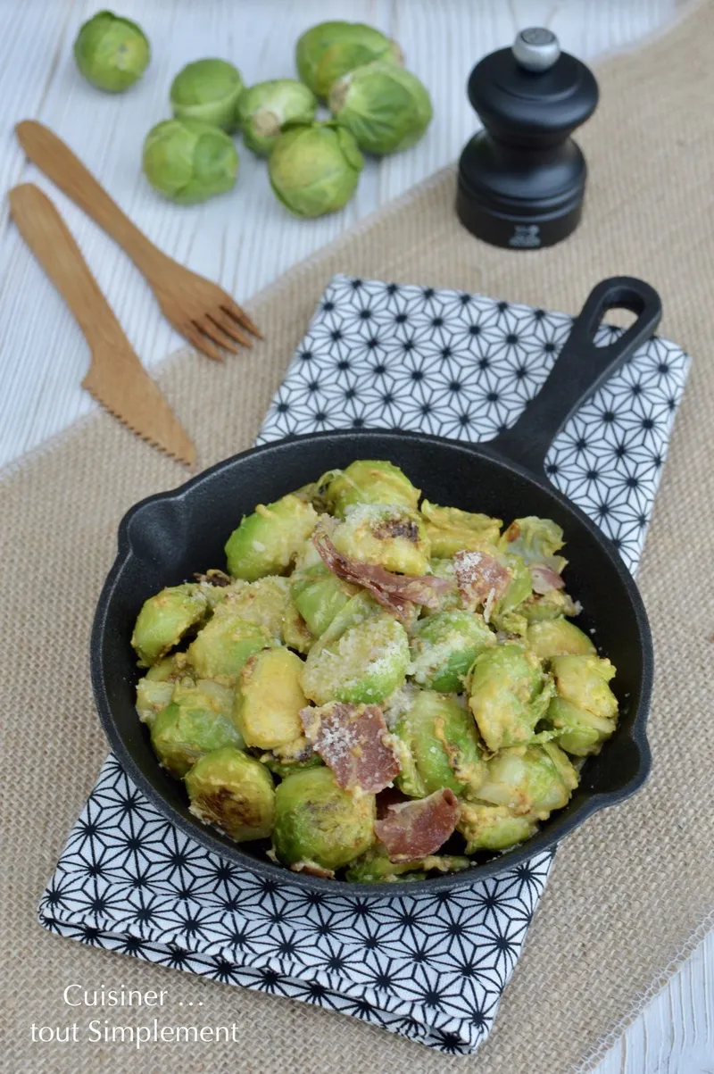 Choux de Bruxelles façon carbonara