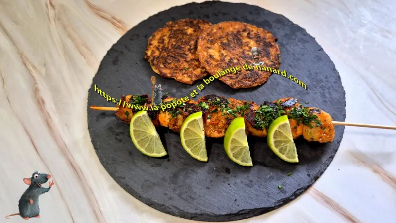 Brochette de lotte et noix de St Jacques à la plancha