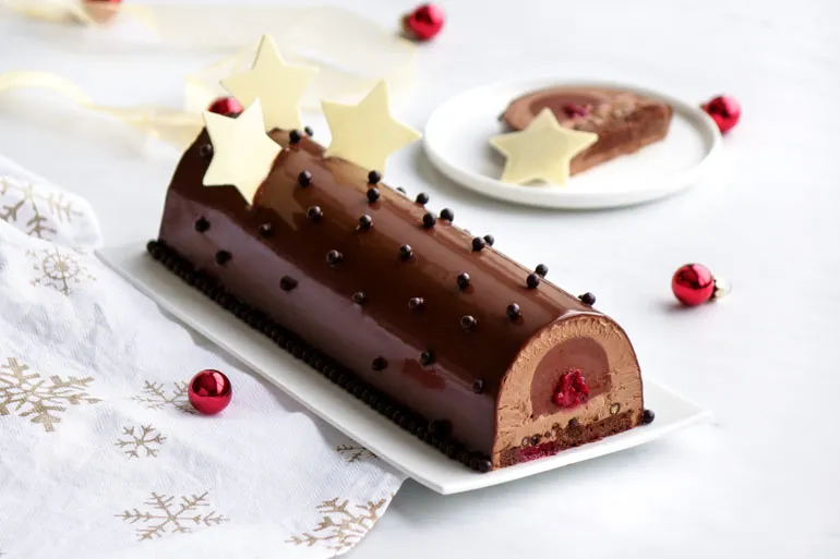 Bûche chocolat framboise