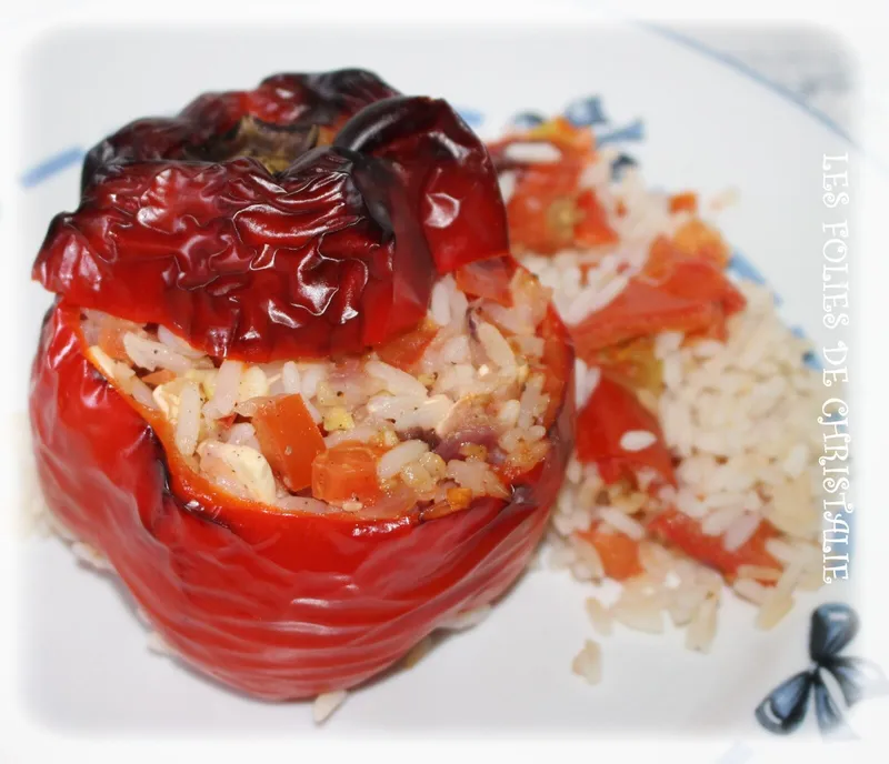 Poivrons farcis végétariens à l'Airfryer