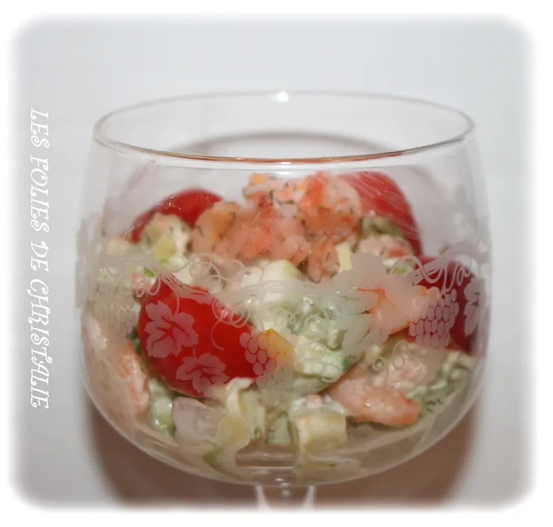 Verrine avocats crevettes