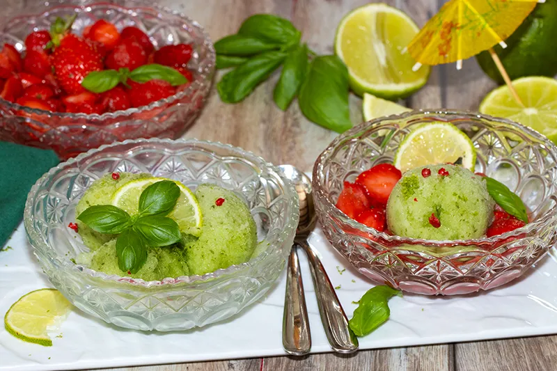 Sorbet au basilic et au citron vert