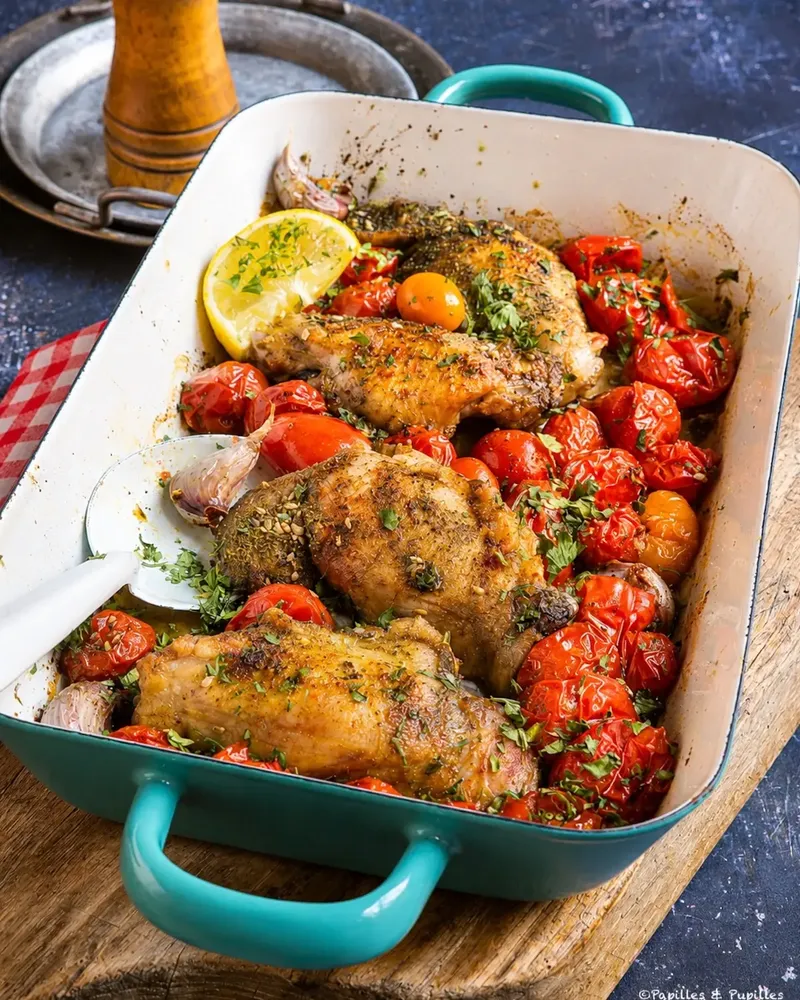 Contre-cuisses de poulet au four, zaatar et citron confit