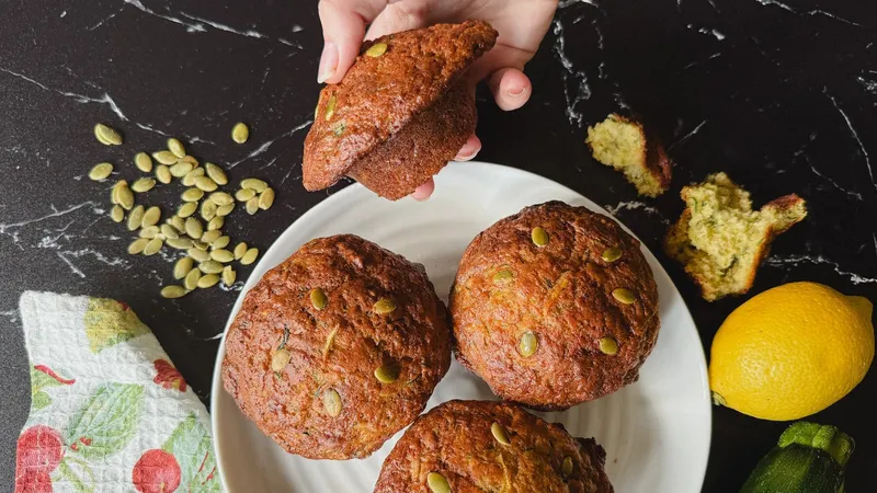 Les meilleurs muffins aux courgettes (citron et graines de citrouille)