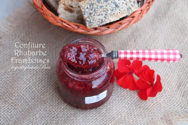 Confiture rhubarbe framboises