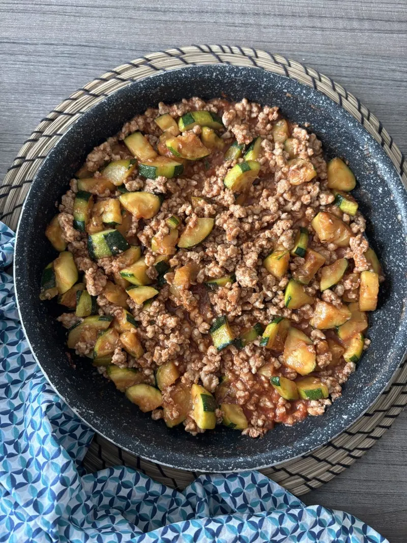 Courgettes bolognaise.