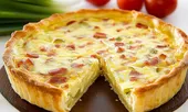 Tarte aux Poireaux, Jambon et Béchamel