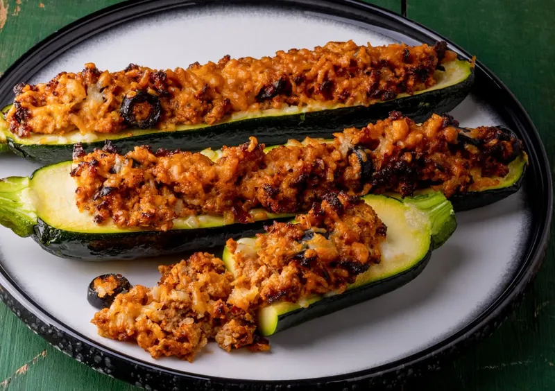 Courgettes farcies à la viande (au air fryer)