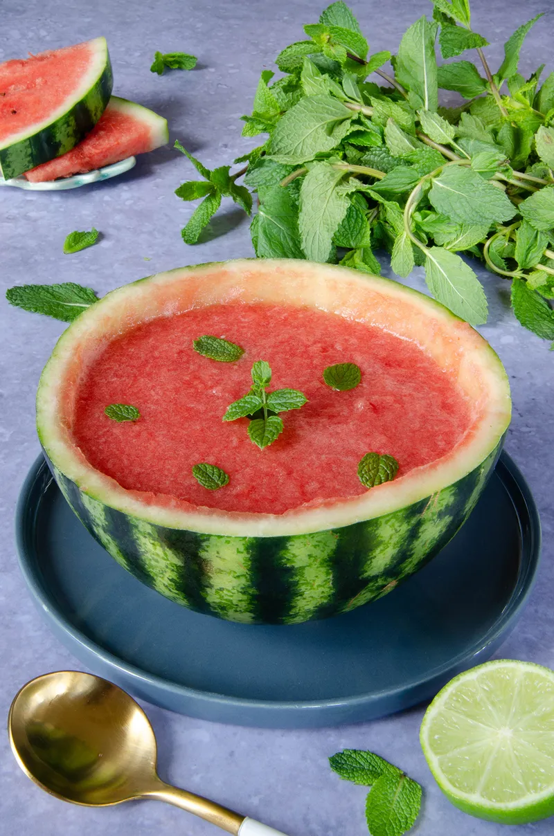 Soupe pastèque orgeat