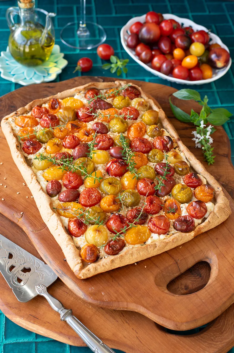 Tarte chèvre tomates cerise