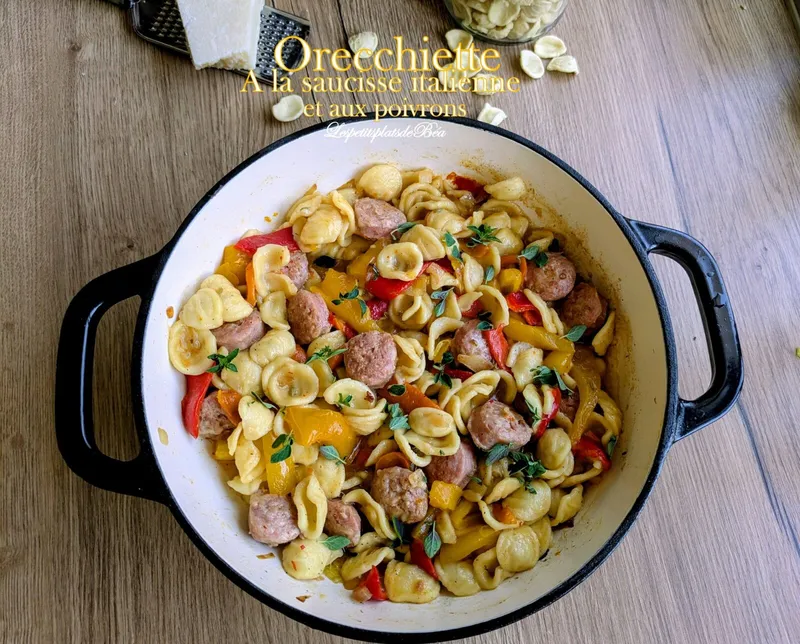 Orecchiette à la saucisse italienne et aux poivrons