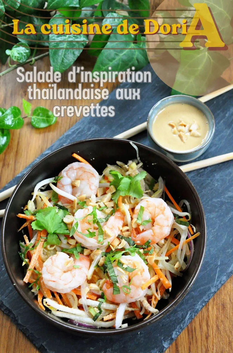 Salade d'inspiration thaïlandaise aux crevettes