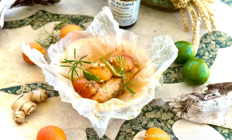 Papillote de saumon aux abricots !